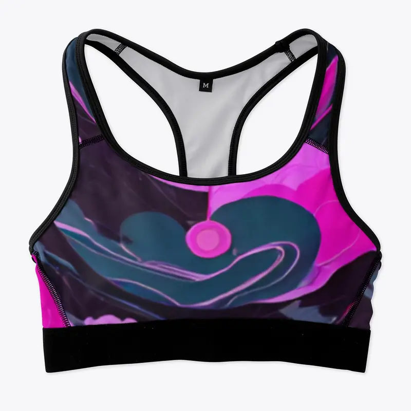 Pink Pattern Sports Bra